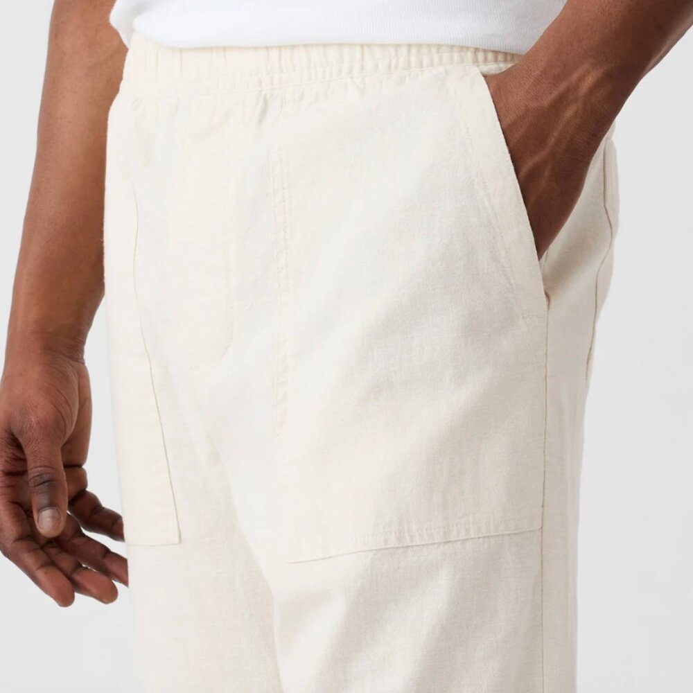 GAP Factory Easy Linen-Blend Utility Pants, Tan Chino, Medium, NWOT - Picture 3 of 5